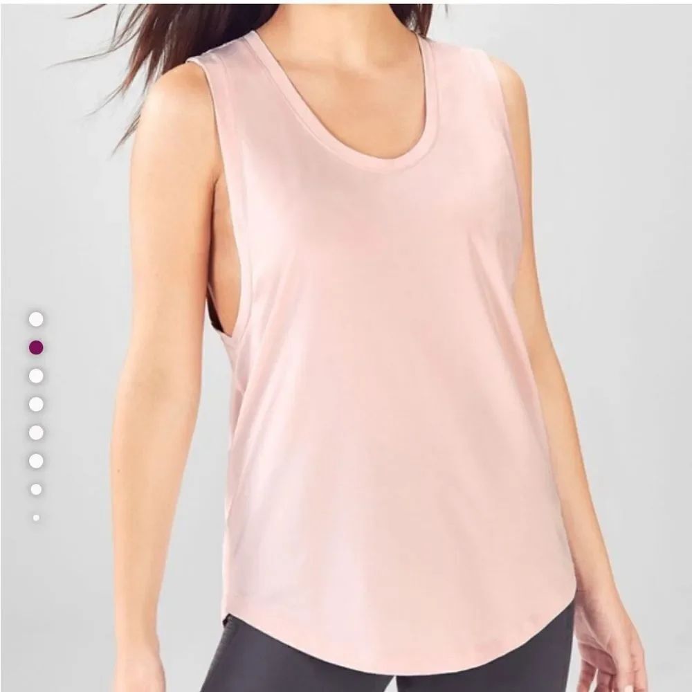 Fabletics Demi Lavato Kortney Tank Top Pink Dropped armholes